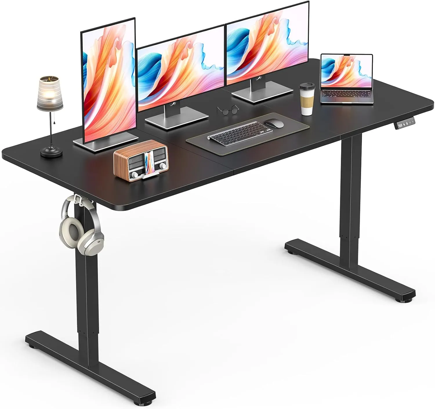 Zontera height-adjustable standing desk in a minimal home office