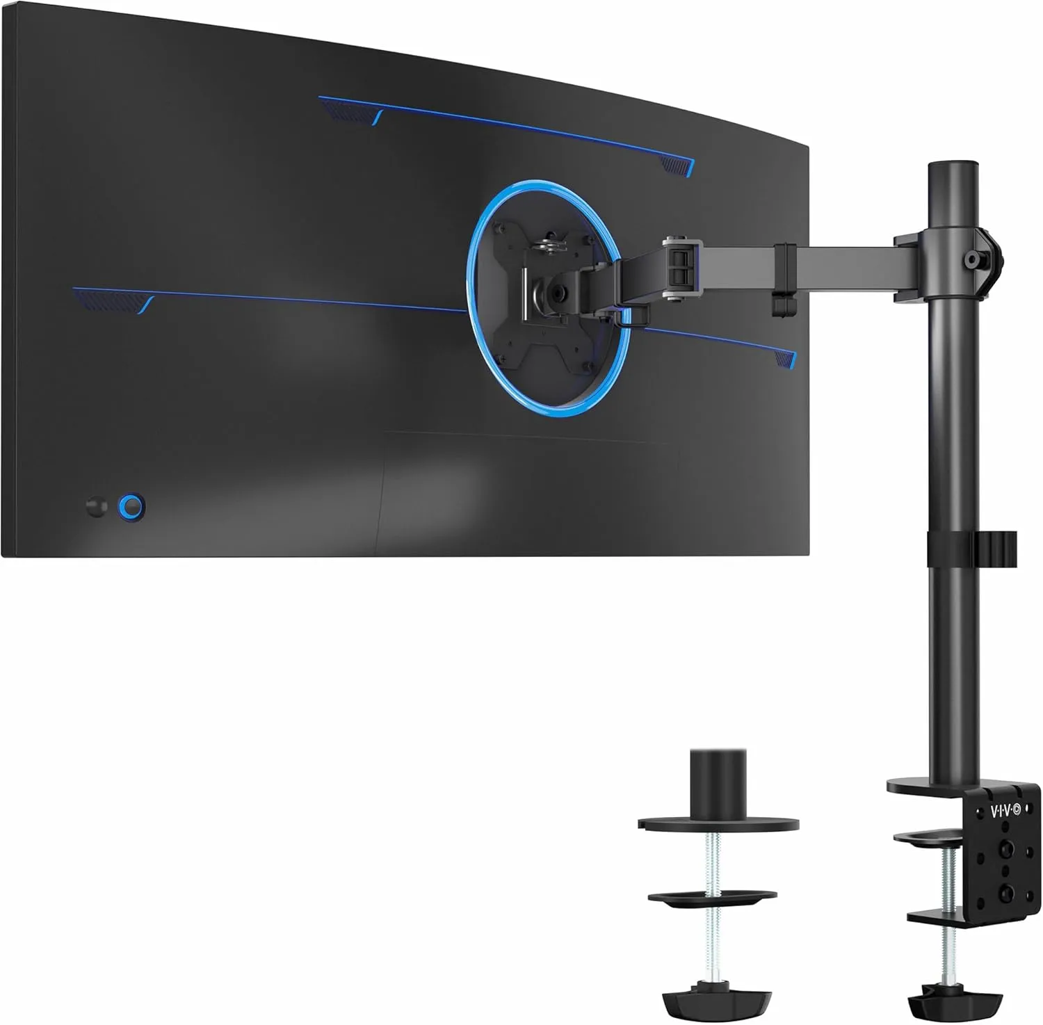 VIVO single monitor arm mounted to a desk