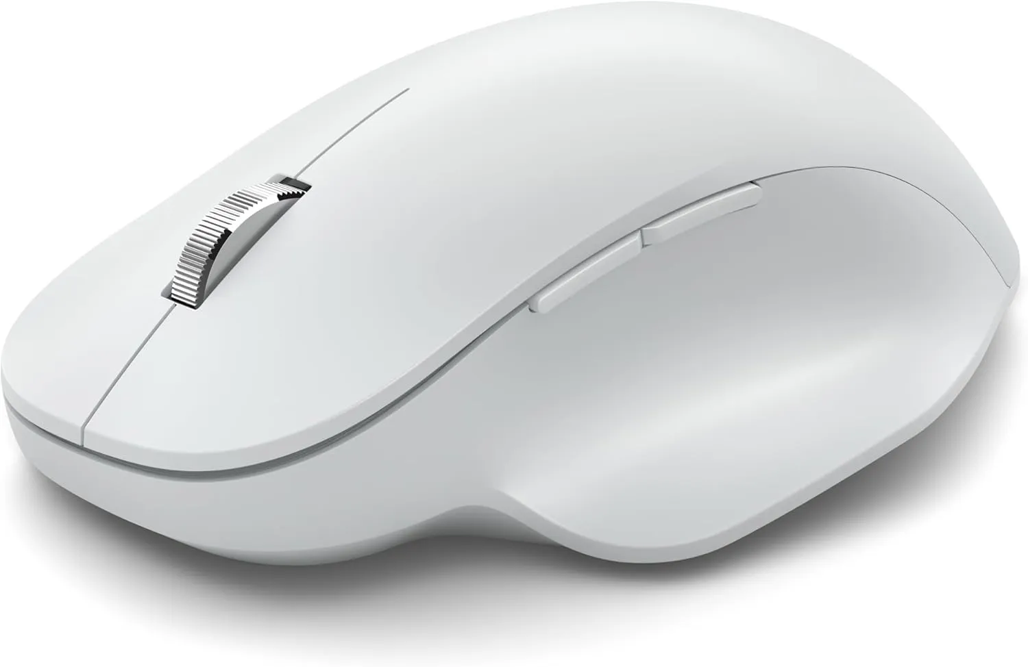 Microsoft Bluetooth ergonomic mouse in light color on white background